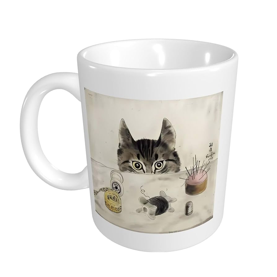 Amazon.co.jp: 藤田嗣治 猫 マグカップ 陶器カップ セラミック
